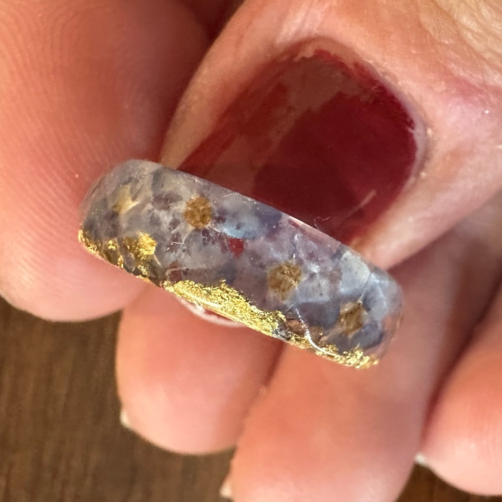 Forget-Me-Not Resin Ring